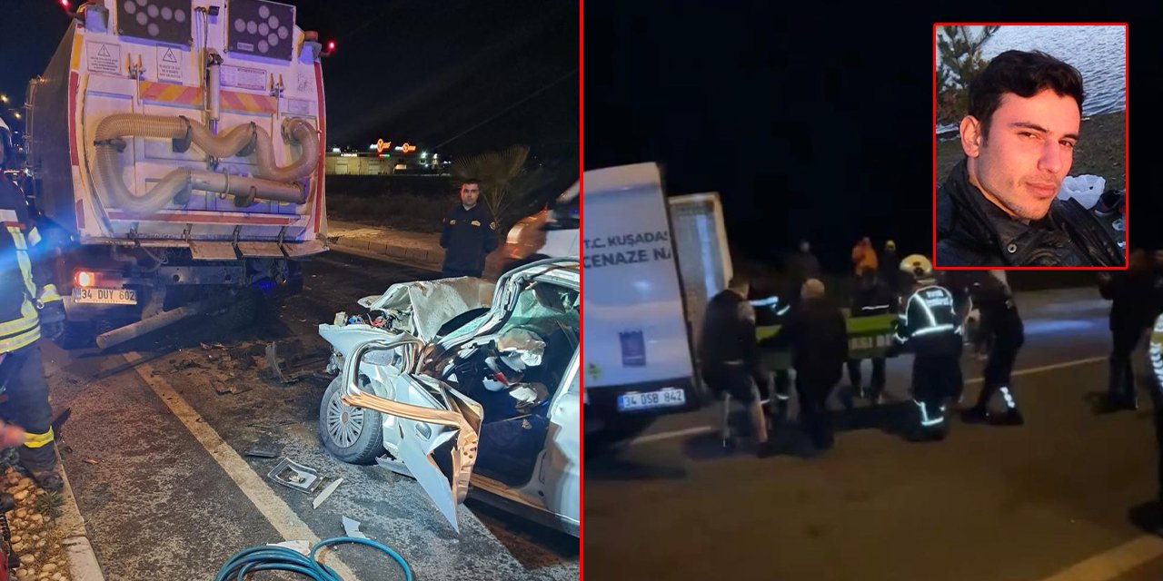 Yol temizlik aracına çarpan sürücü hayatını kaybetti