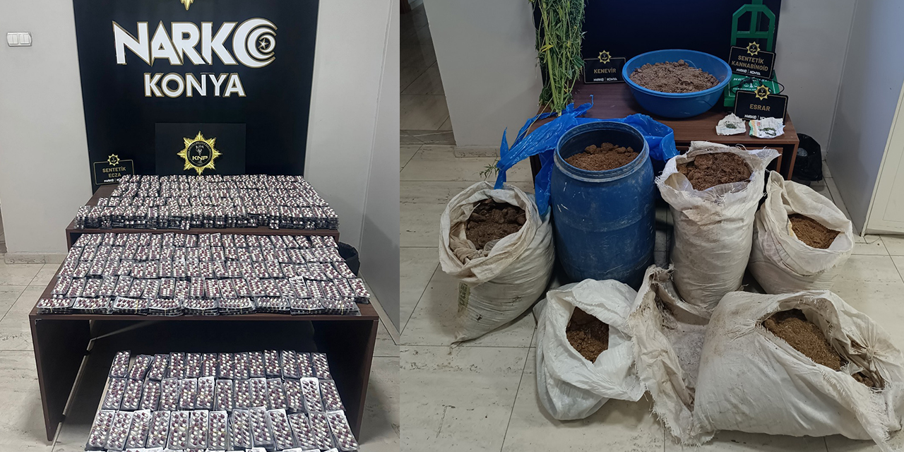 Konya’da zehir tacirlerine ağır darbe! 282 kişi tutuklandı