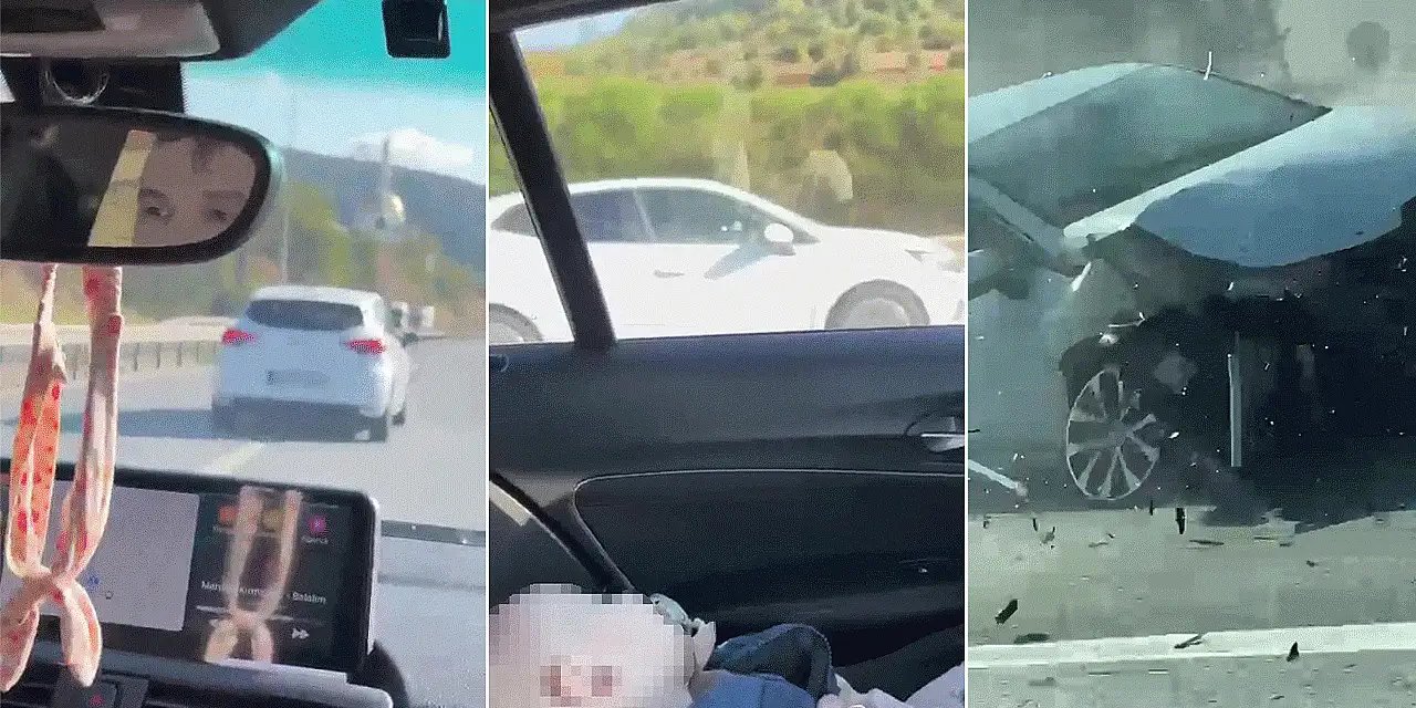 Trafikte terör estirdi! Bebekli aracı sıkıştırıp, zincirleme kazaya neden oldu