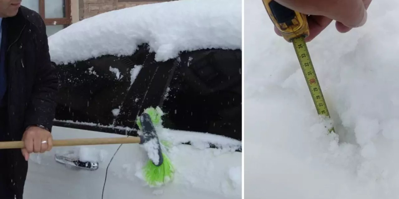 3 ilimiz beyaz örtüyle kaplandı! Kar kalınlığı 26 santimetre