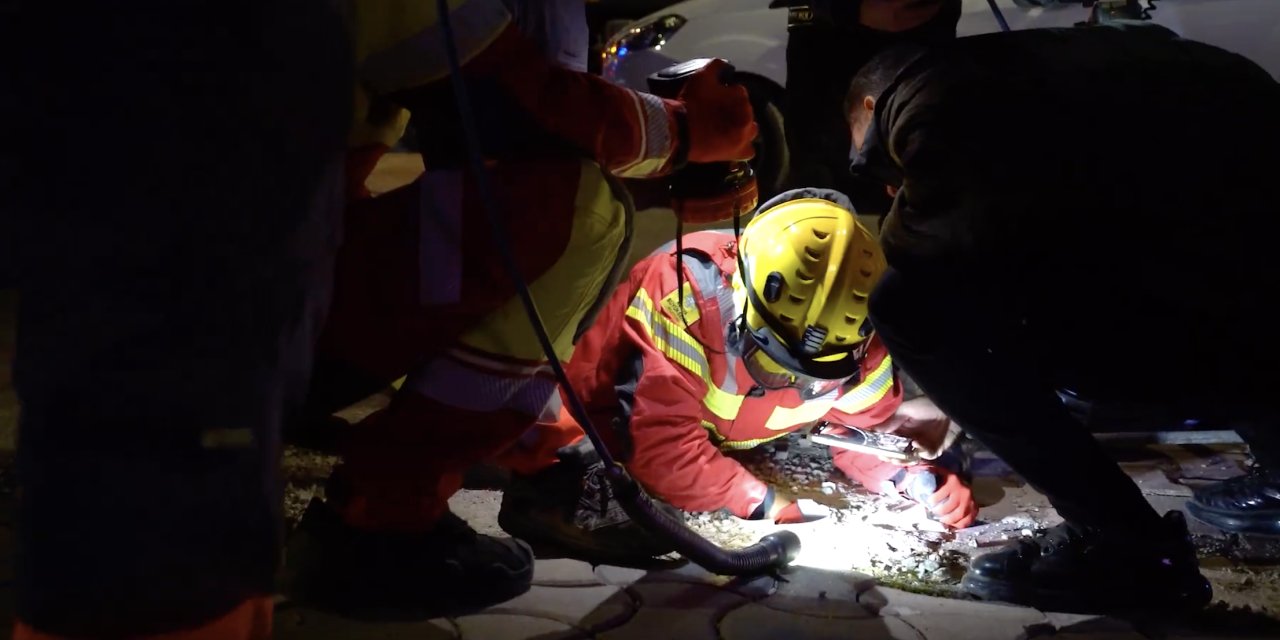Konya’da ekipler zamanla yarıştı, Sütlaç sağ salim kurtarıldı