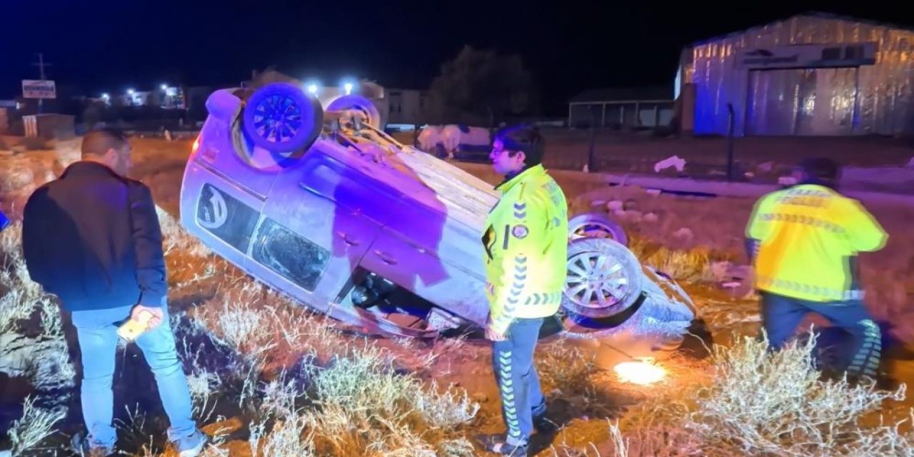 Araç takla attı, polis sürücü aradı