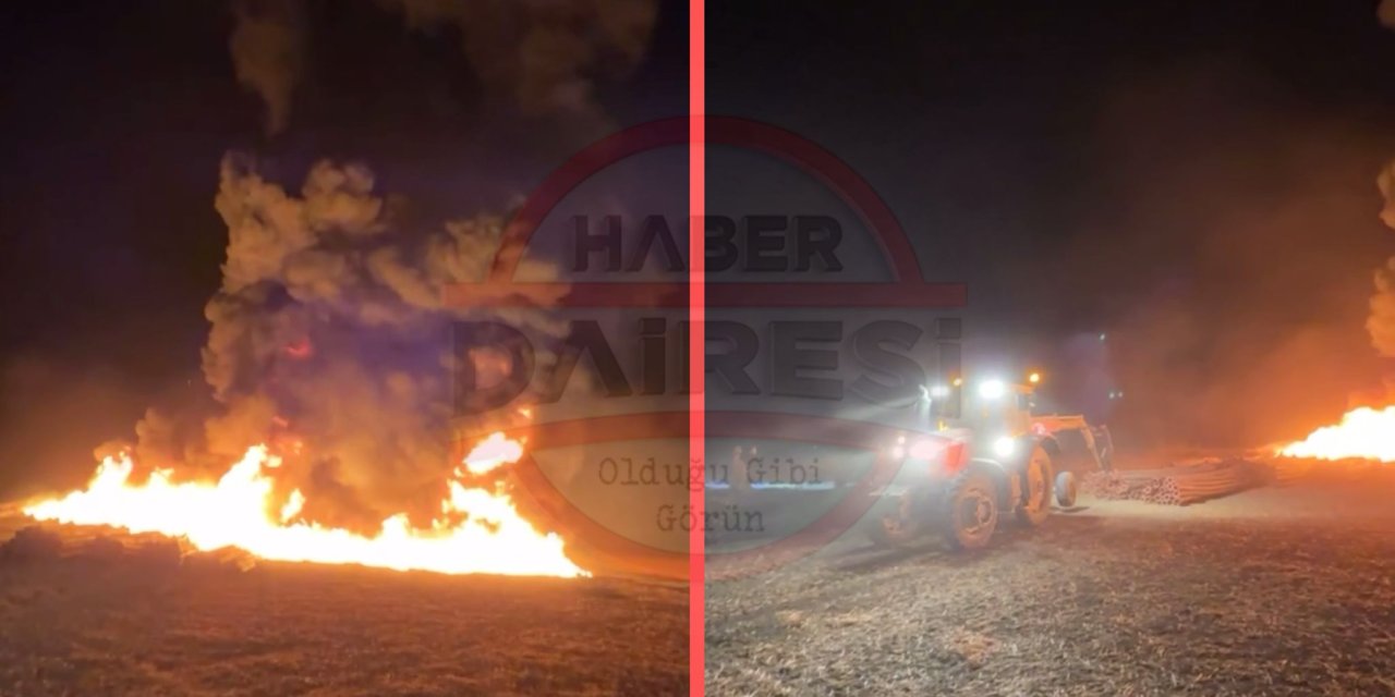 Konya’da yangın çıktı, alevler geceyi aydınlattı