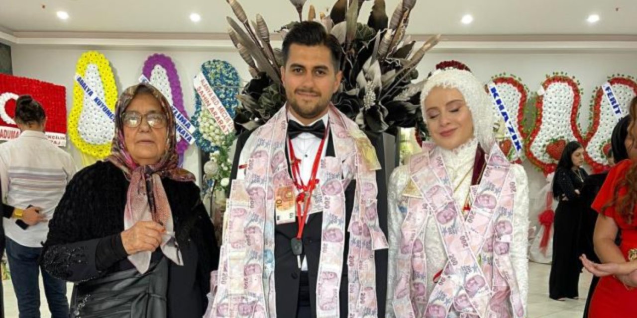 Böyle babaanne dostlar başına! Düğünde takı olarak bunları taktı