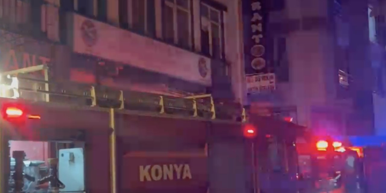 Konya’da iş hanında yangın