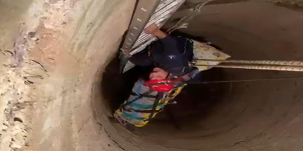 80 yaşındaki adam 12 metrelik kuyuya düştü