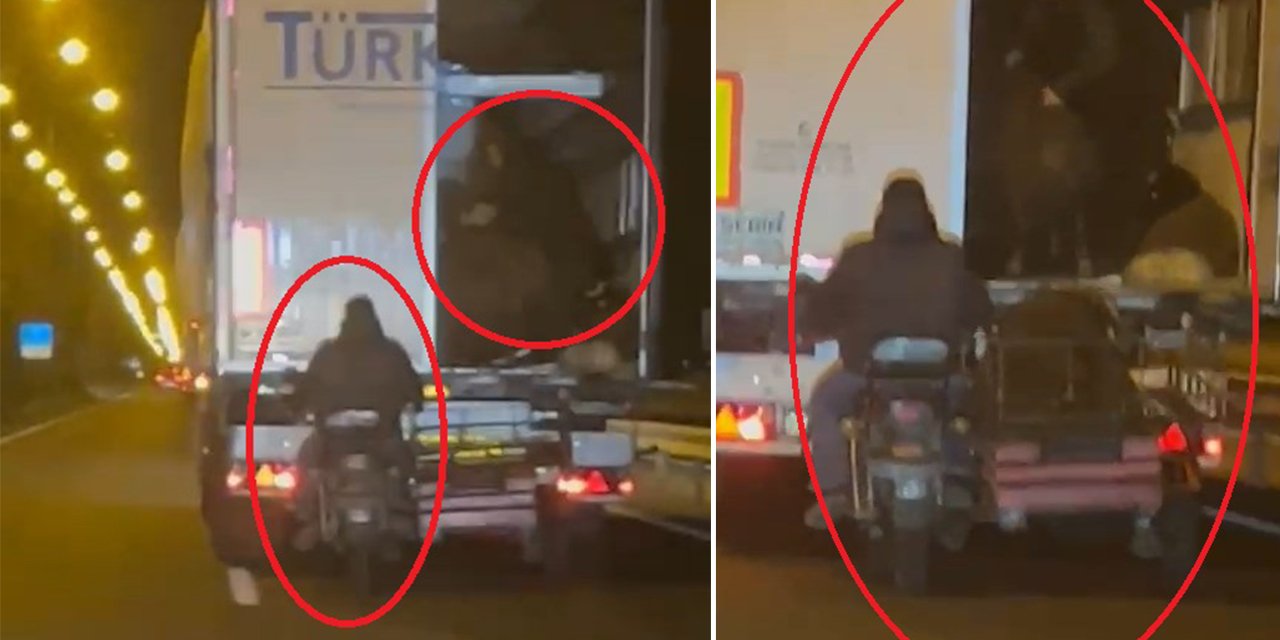 Hareket halindeki TIR’dan çaldıkları pes dedirtti