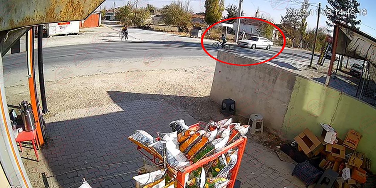 Konya’da bisikletli çocuk ölümle burun buruna geldi