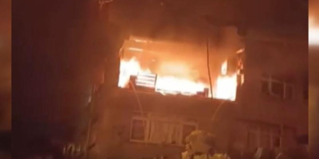 Apartman dairesinde patlama sonrası yangın çıktı