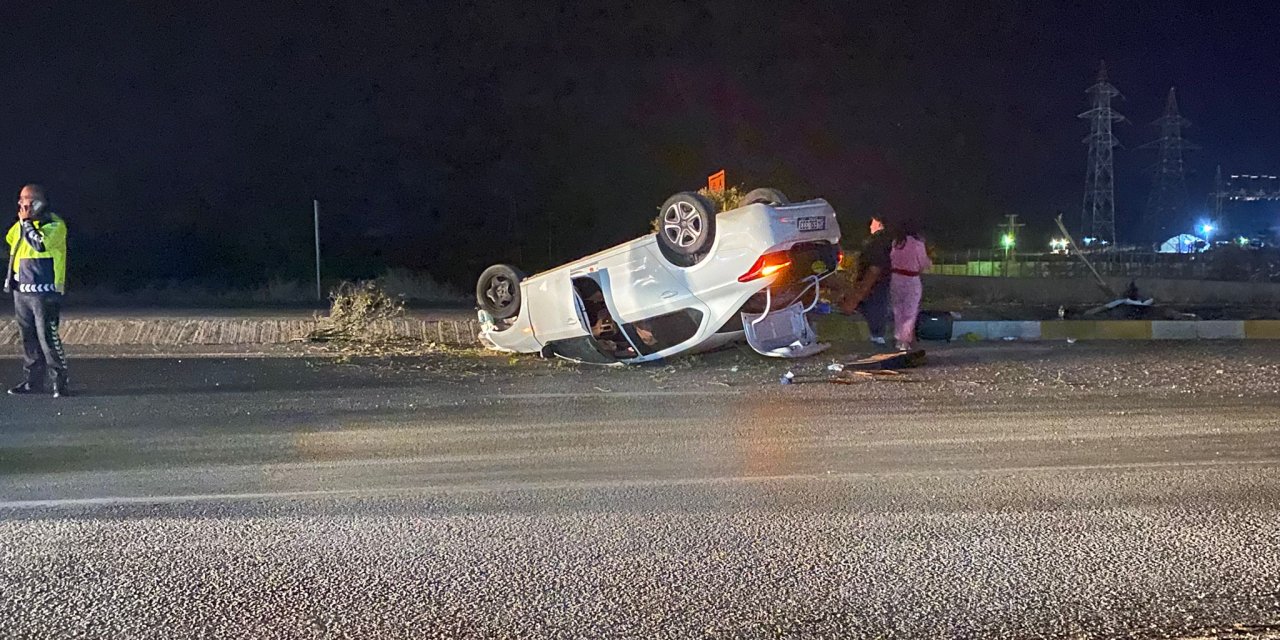 Konya’da otomobil takla attı: 3 yaralı