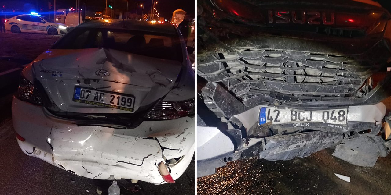 Konya’da gece yarısı kaza! Otomobil arkadan çarptı, 1 yaralı