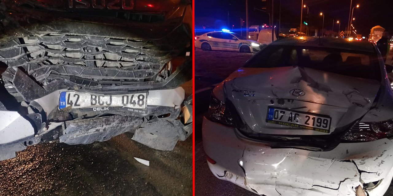 Konya’da iki aracın birbirine girdiği kazada 1 kişi yaralandı