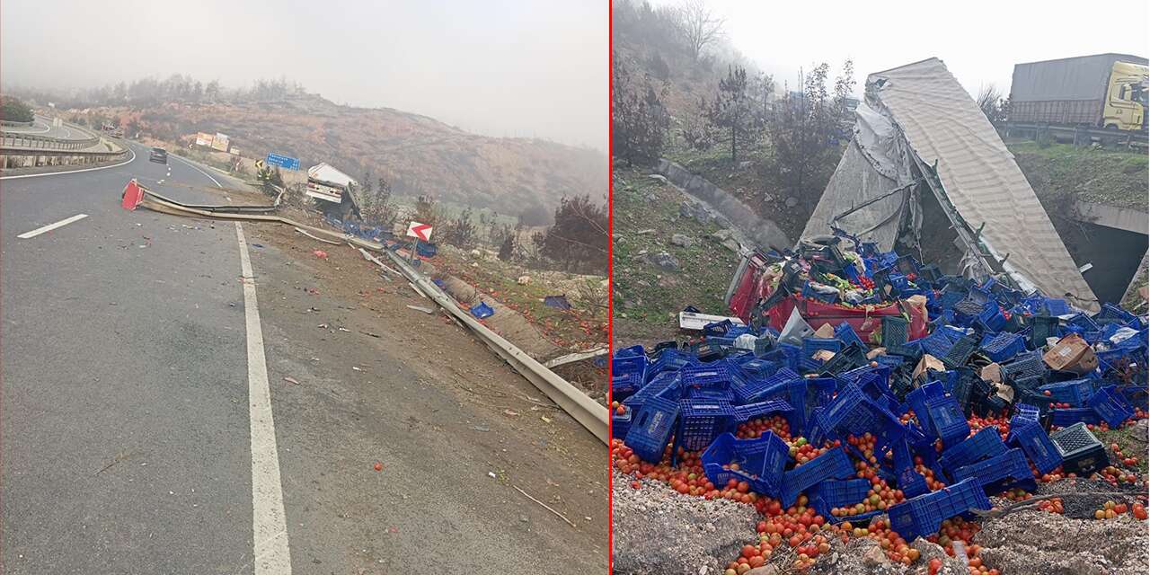 D-650’de feci kaza! TIR devrildi