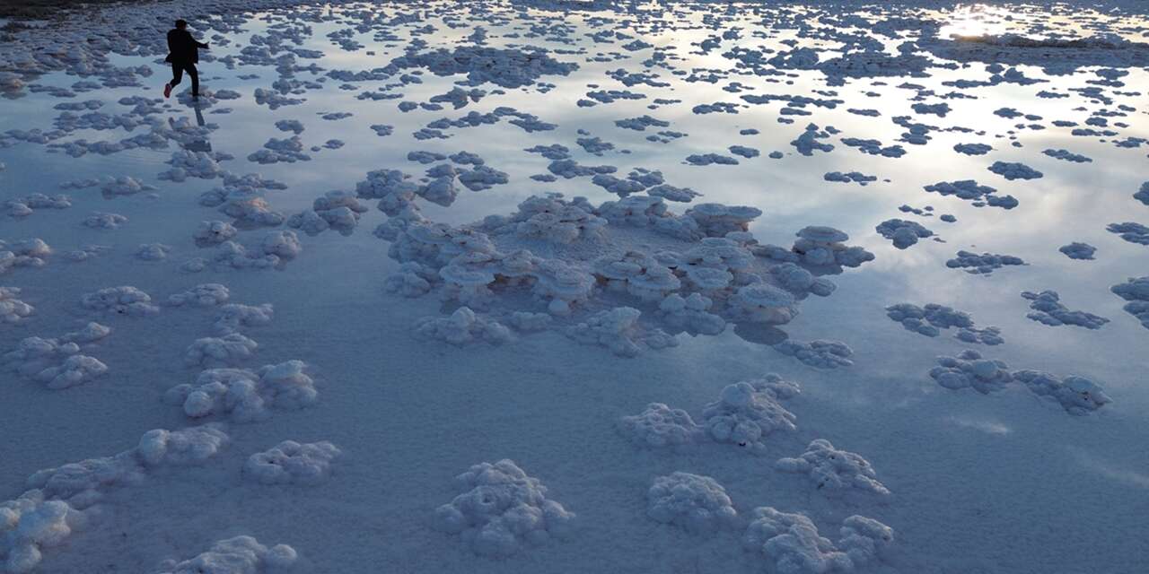 Tuz Gölü’nde doğal sanat eserleri oluştu