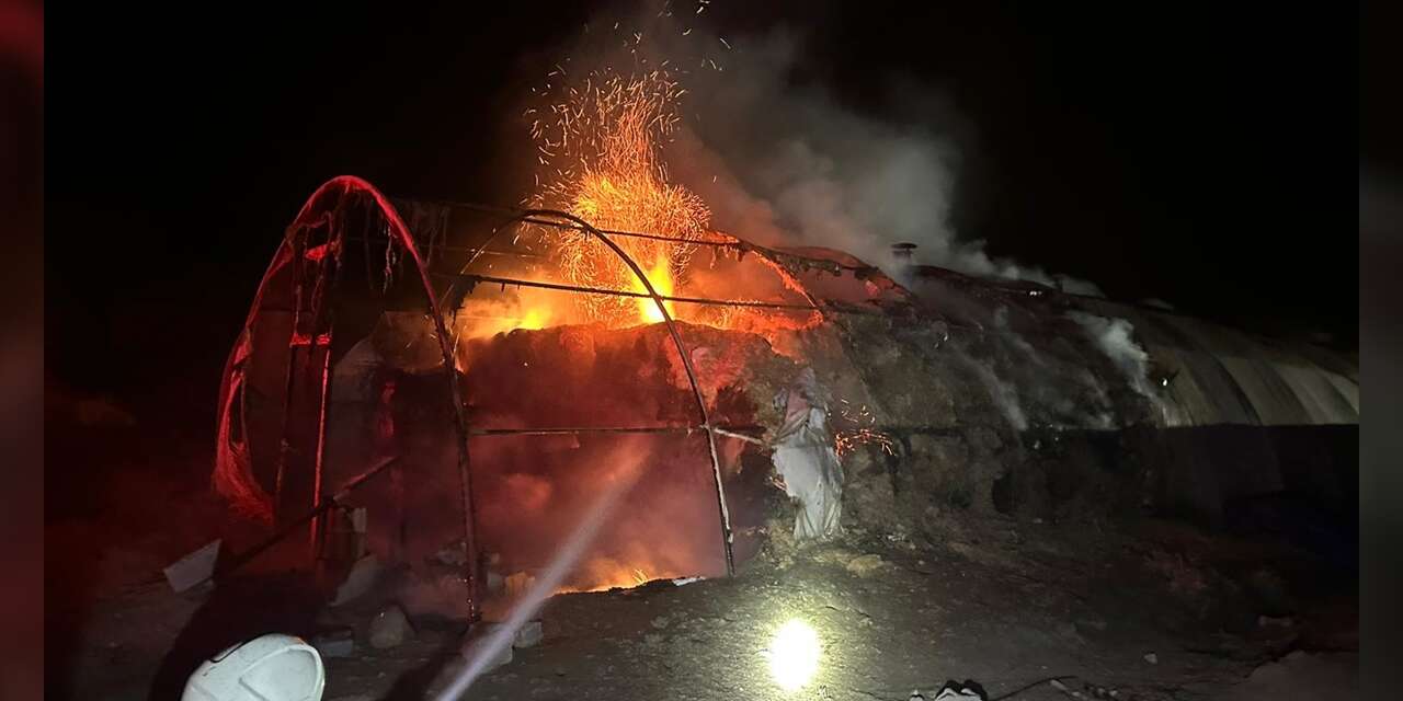 Konya'da çıkan yangında 20 ton saman küle döndü