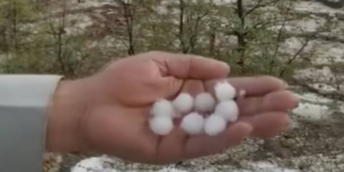Konya'da bazı bölgelere misket büyüklüğünde dolu yağdı