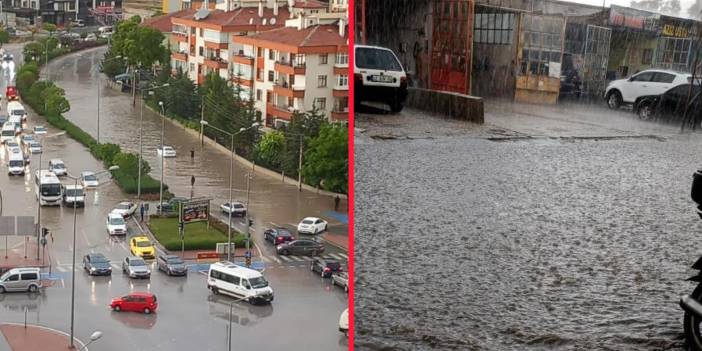 Konya'da bugün! Kuvvetli sağanak şehri birbirine kattı