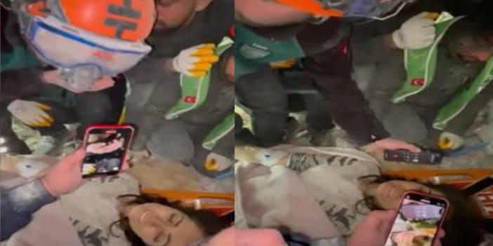 Duygusal anlar! Enkaz altından kurtarılırken eşiyle telefonda konuştu