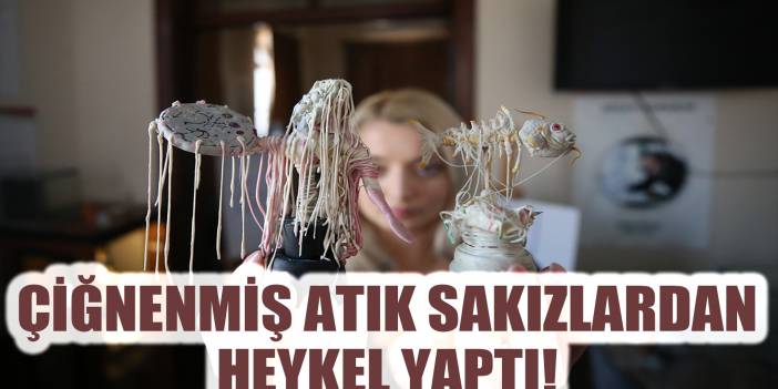 Çiğnenmiş atık sakızları sanata dönüştürüp heykel yaptı