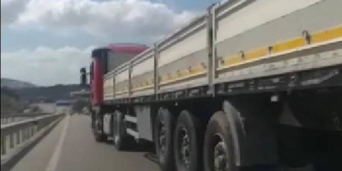 TIR şoförü, otomobildeki aileye dehşeti yaşattı! O anlar kamerada