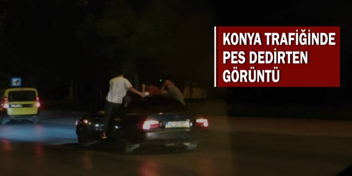 Konya trafiğinde kameraya takılan bir görüntü, "Bu kadarına da pes" dedirtti!