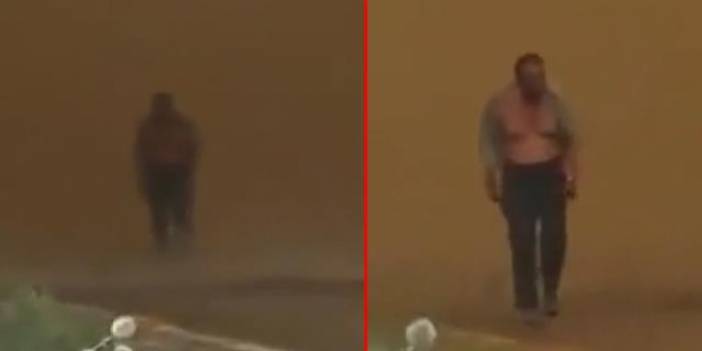 Canlı yayında bir anda alevlerin içinden çıkıp ekiplere yürüdü