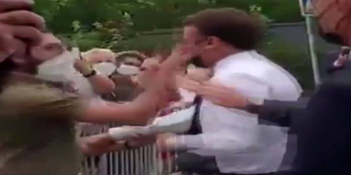 Fransa Cumhurbaşkanı Macron tokatlandı