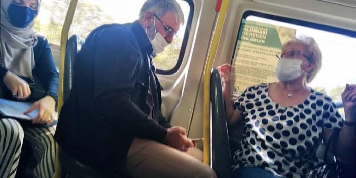 Konya'da minibüste yaşanan maske tartışması görüntülendi