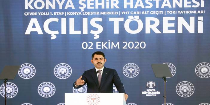 Çevre ve Şehircilik Bakanı Murat Kurum, Konya Şehir Hastanesi'ndeki toplu açılış töreninde konuştu