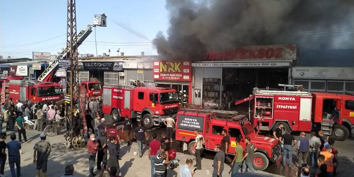 Konya’da sanayi sitesinde korkutan yangın