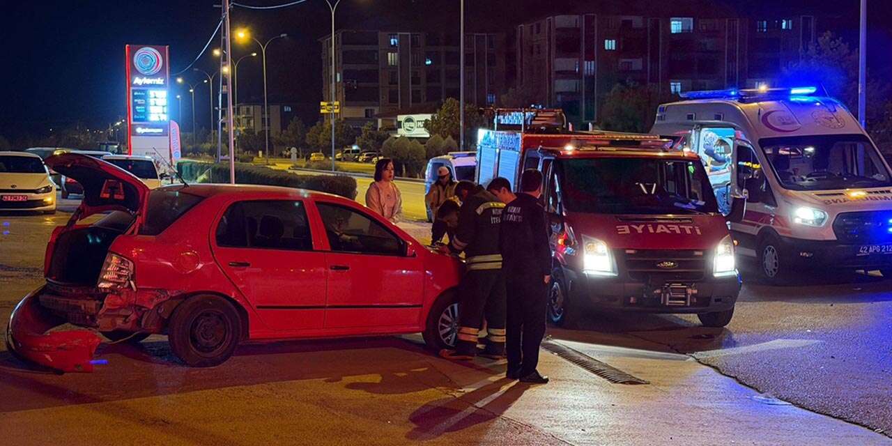 Konya’da otomobiller çapıştı