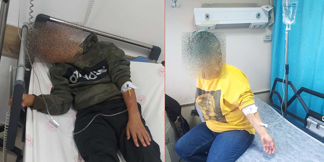 Sucuklu tost yiyen anne ve çocuk hastaneye kaldırıldı