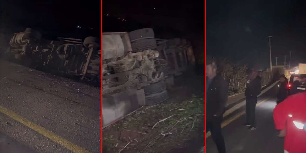 Kontrolden çıkan kamyon tüm mahalleyi elektriksiz bıraktı