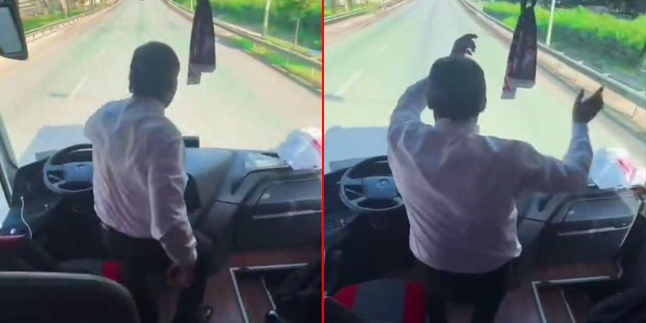 Konyaspor maçına gelen Antalyaspor otobüsünde skandal görüntü