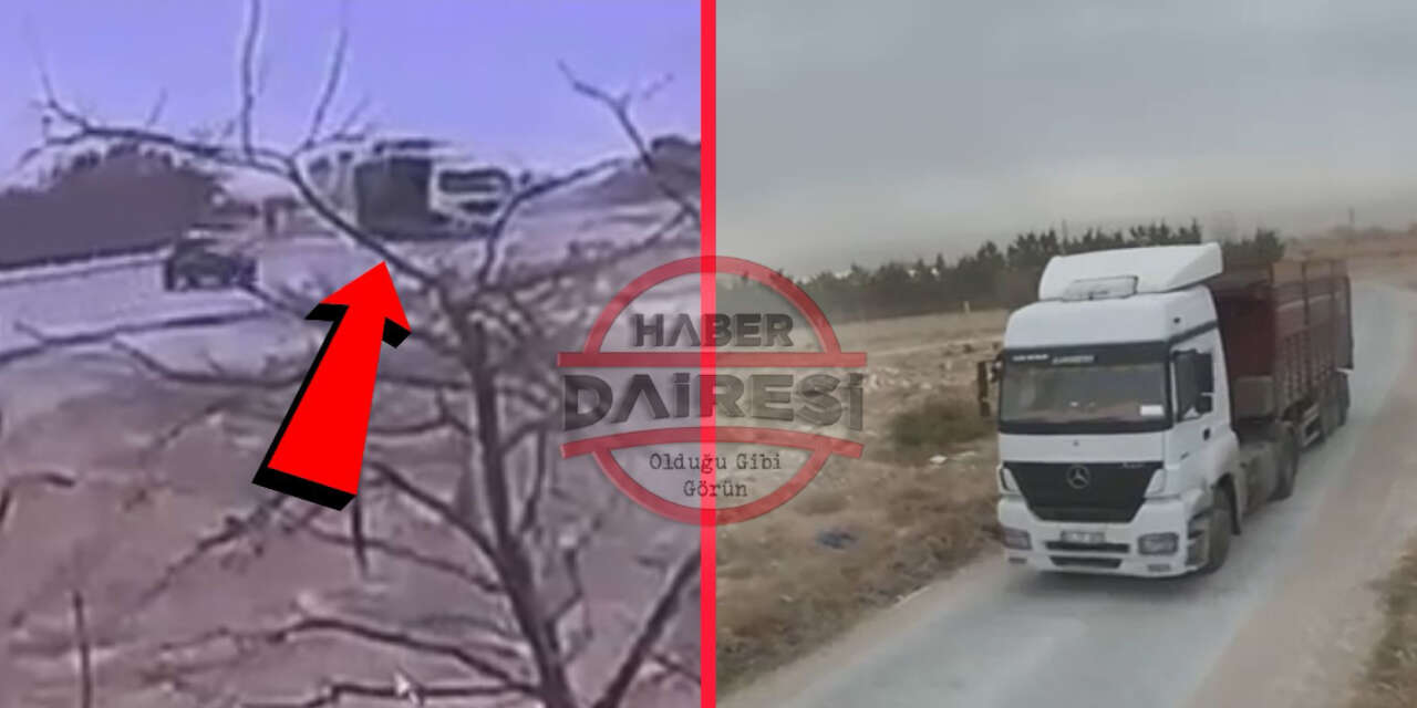 Konya’da ölümden dönülen an! TIR dönüşe girdi, otomobil refüje çarptı