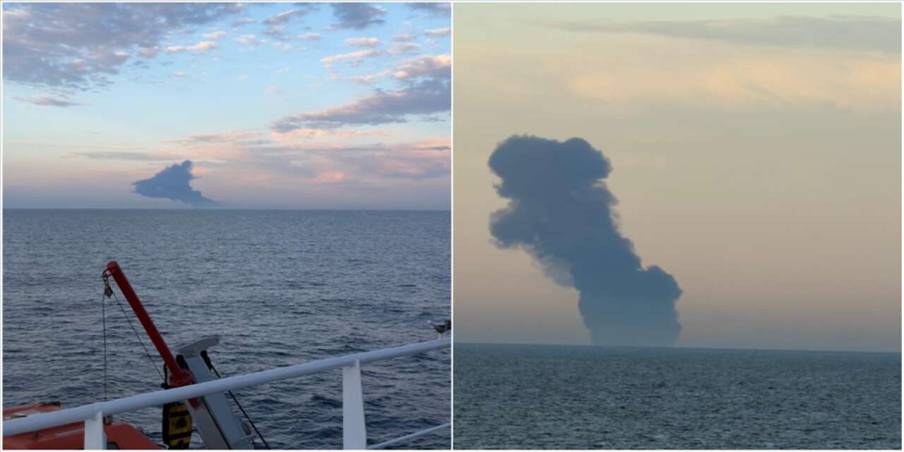 Patlama ve yangın ihbarı alınan gemideki 25 personel sağlıklı şekilde kurtarıldı