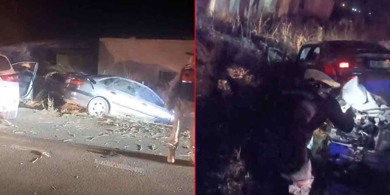 İki otomobil kafa kafaya çarpıştı! 1 ölü, 9 yaralı var