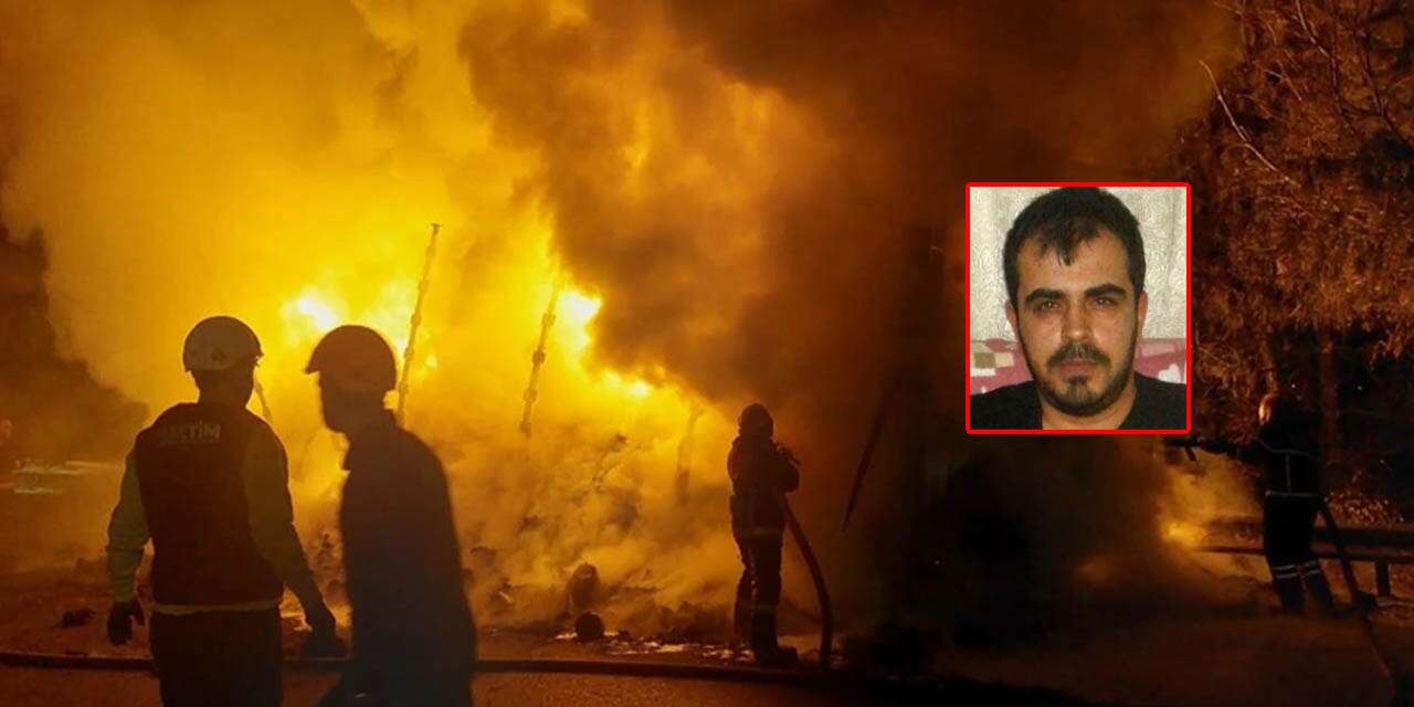 Alevlerin arasında kalan adam yanarak can verdi