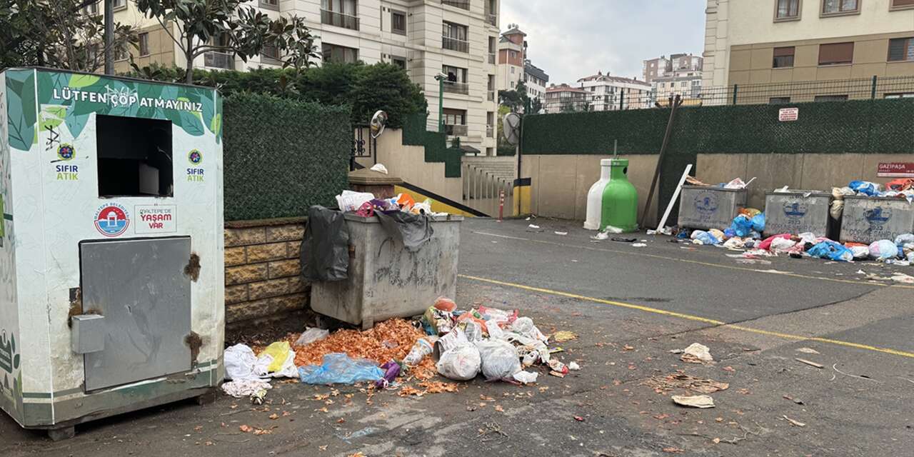 Belediye çalışanları iş bıraktı, ilçede çöpler dağ oldu