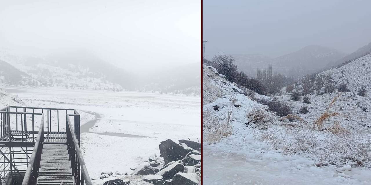 Konya’nın bir ilçesinde kar yağışı etkisini artırdı