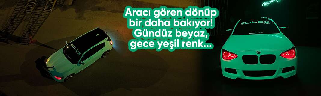 Aracı gören dönüp bir daha bakıyor! Gündüz beyaz, gece yeşil renk