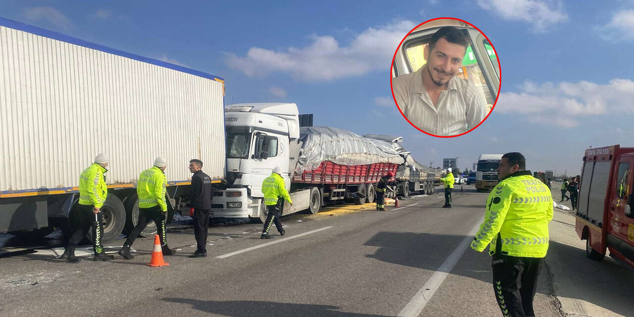 Konya’da 4 TIR’ın çarpıştığı kazada can veren Yusuf Kahriman’a acı veda