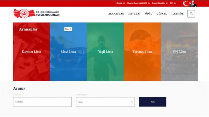 'Terörden Arananlar Listesi' yenilendi