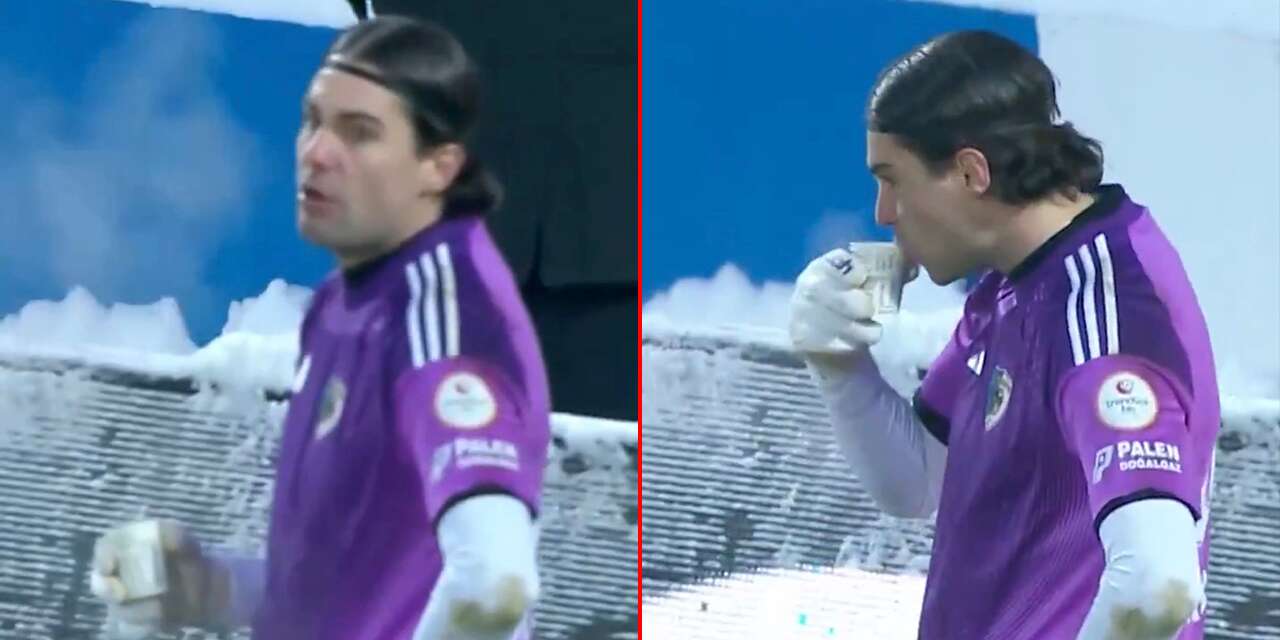 Görüntüler Türkiye’den! Maçta üşüyen kalecinin çözümü gündem oldu