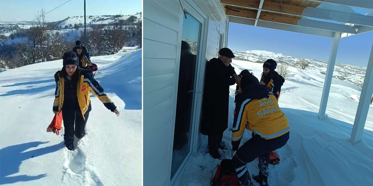 Sağlık ekiplerinden zorlu müdahale! 1 kilometre yürüdüler