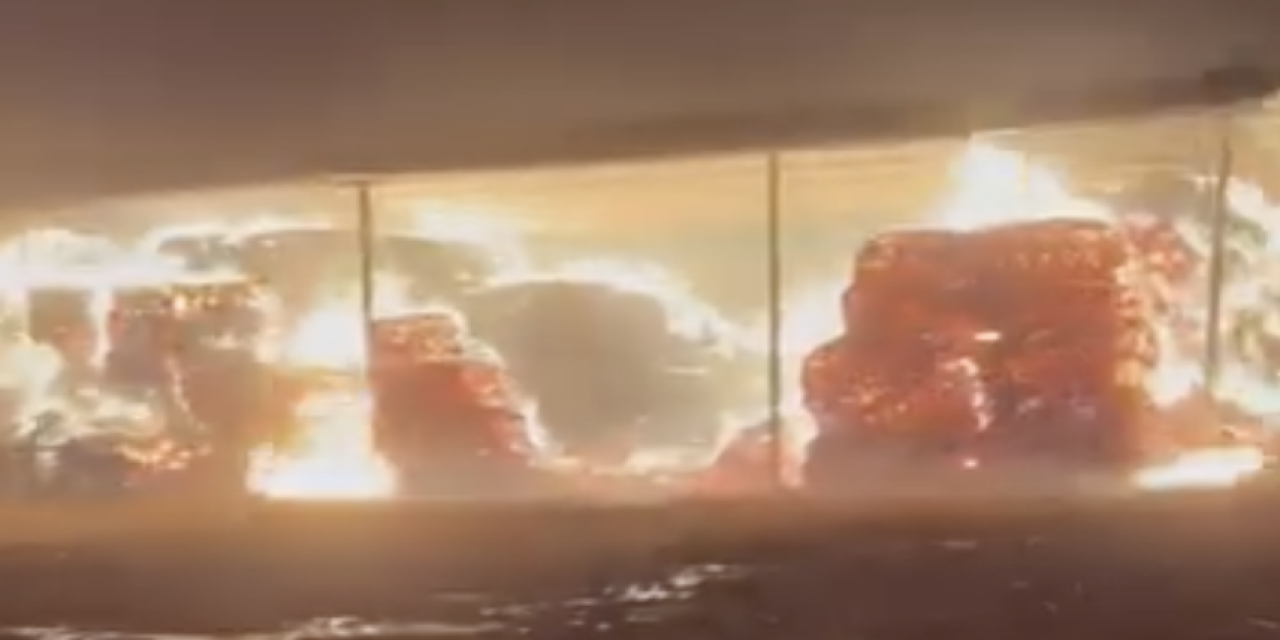 Konya’da bir çiftlik cayır cayır yandı