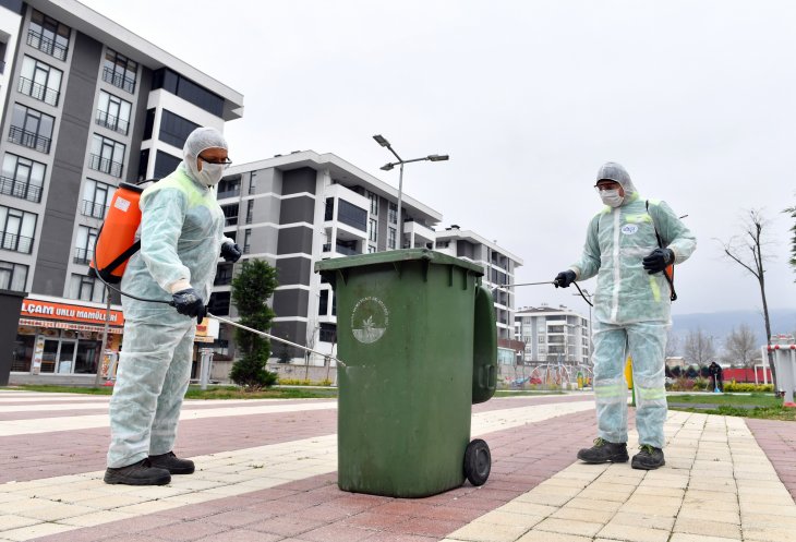 Osmangazi Belediye personeline koronavirüs temizliği teşekkürü