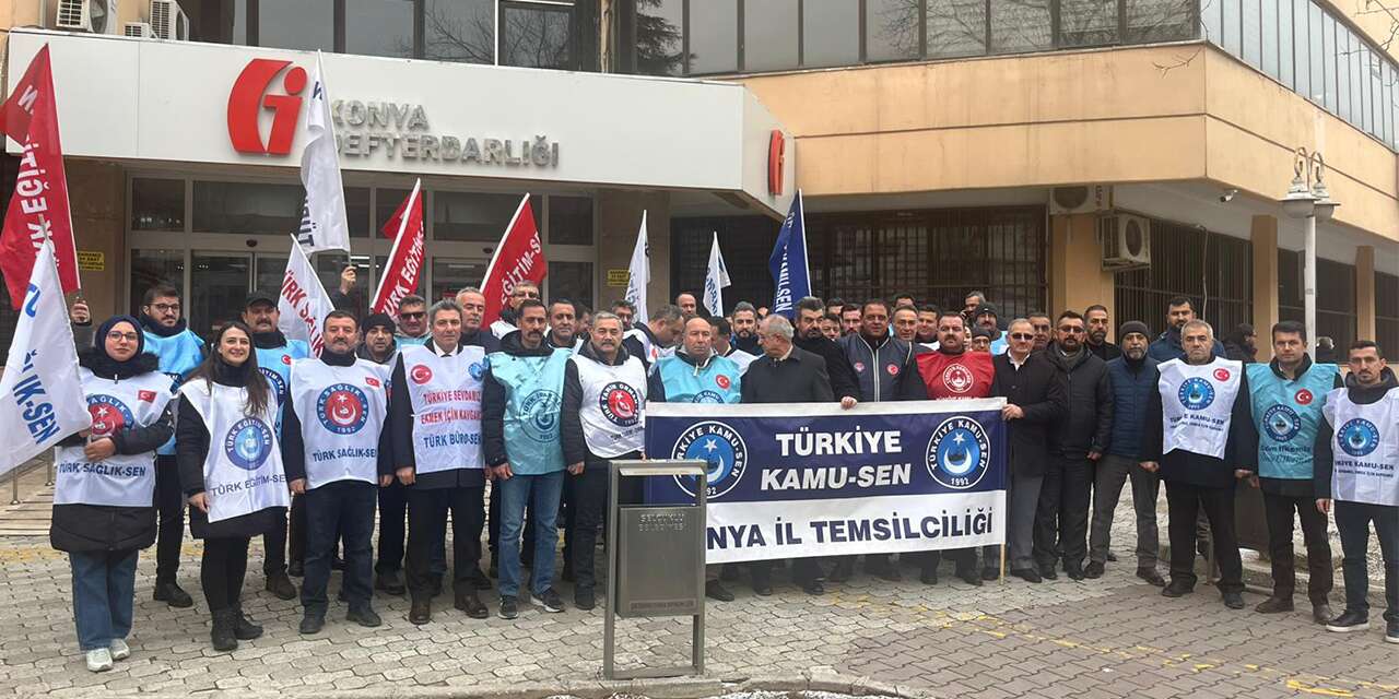 Memurlar Konya’da ek zam ve refah payı çağrısı yaptı