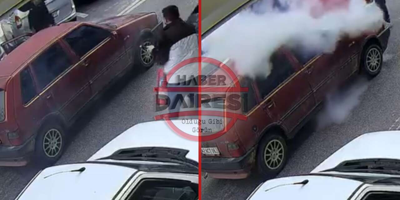 Konya’da seyir halindeki araç alev aldı, esnaf seferber oldu