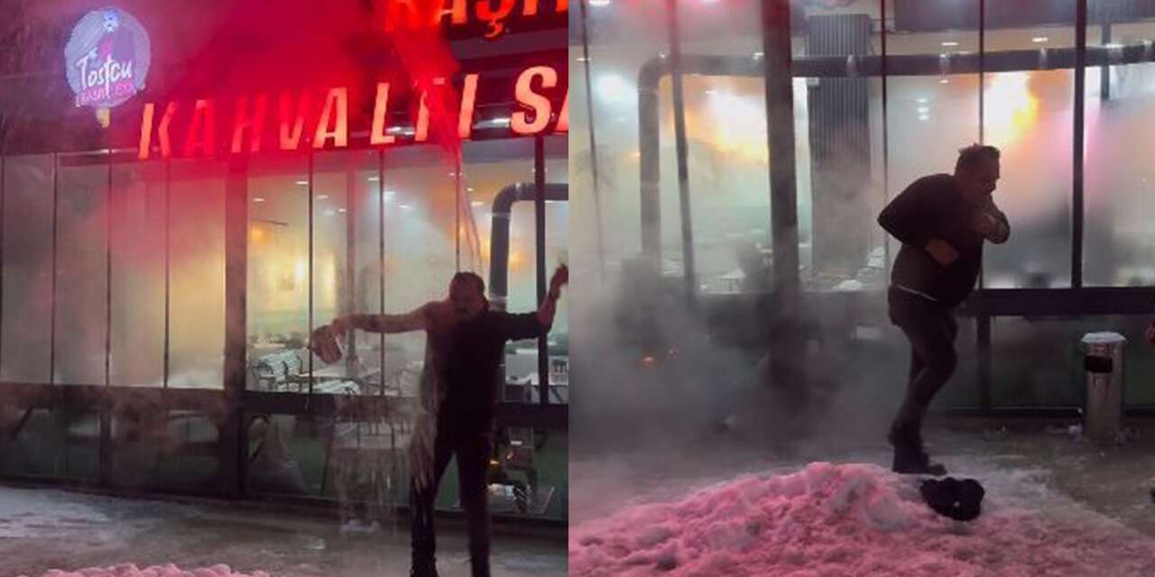 Ünlü tostçu şov yaparken kendi kendini yaktı